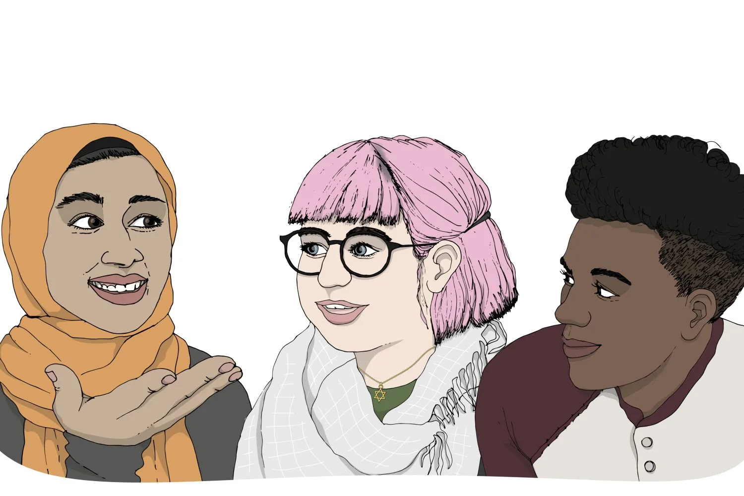 Elever i grundskolan deltar i samtal om religion och kultur tillsammans